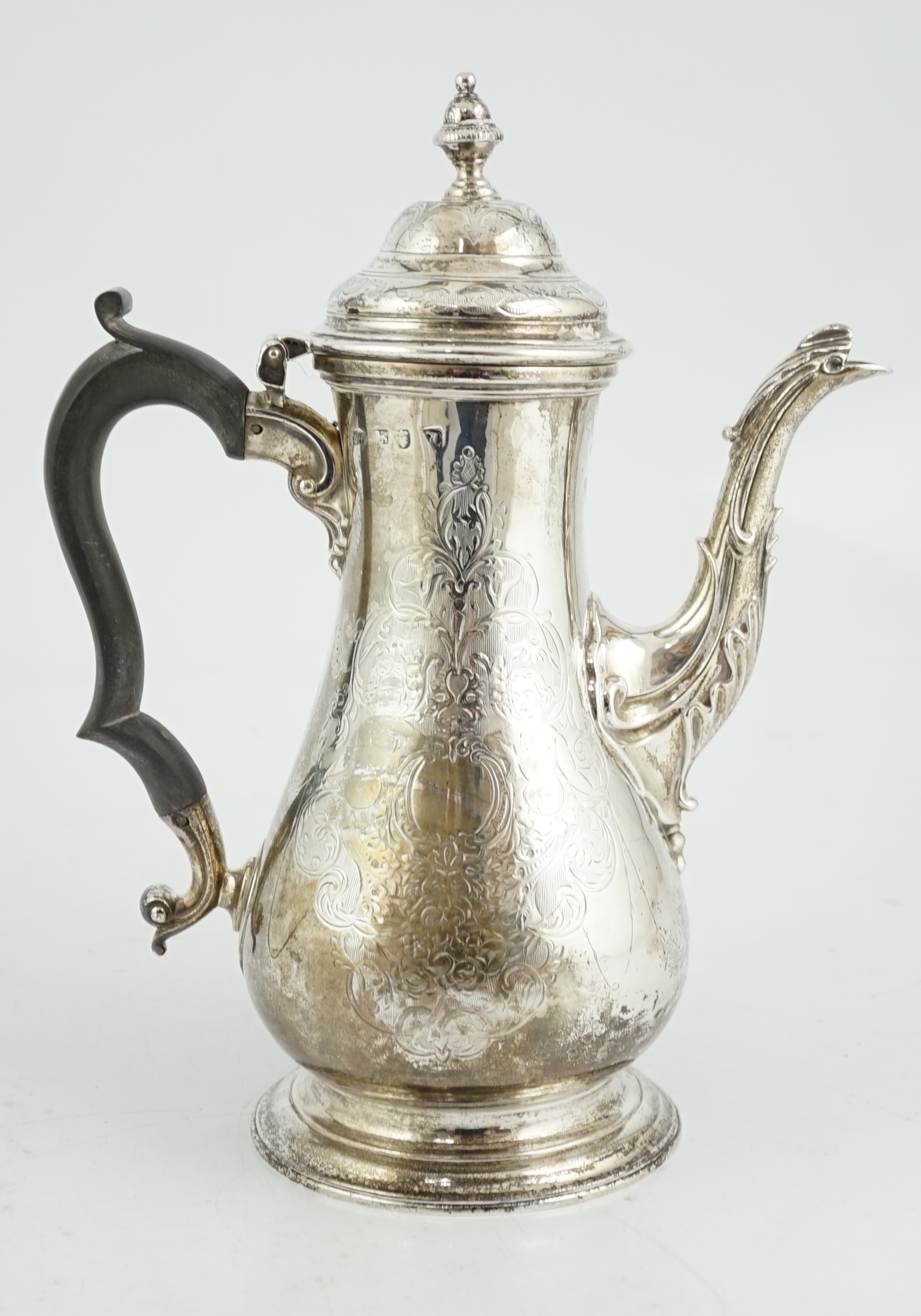 A George III silver coffee pot, by John Payne?